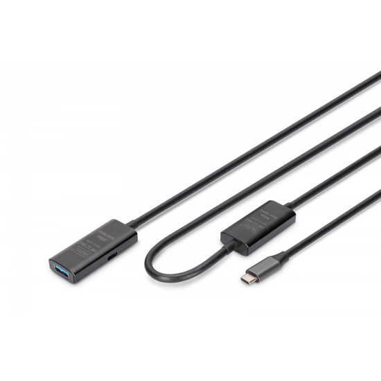 Kabel przedłużający aktywny USB-C - USB-A, USB 3.2 5Gbps, 10m 