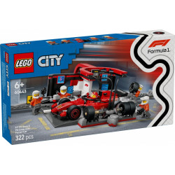 Klocki City 60443 F1 Pit stop i mechanicy z bolidem Ferrari 