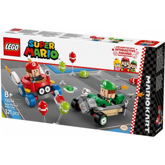 Klocki Super Mario 72034 Mario Kart - Baby Mario kontra Baby Luigi 