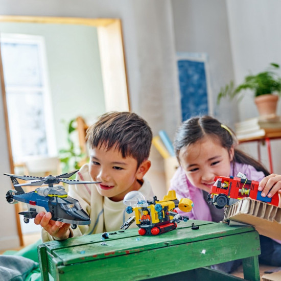 Klocki City 60462 Zestaw z helikopterem, wozem strażackim i łodzią 