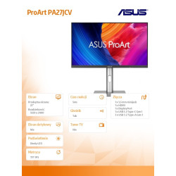 Monitor 27 cali PA27JCV 5K IPS USB-C DP HDMI 