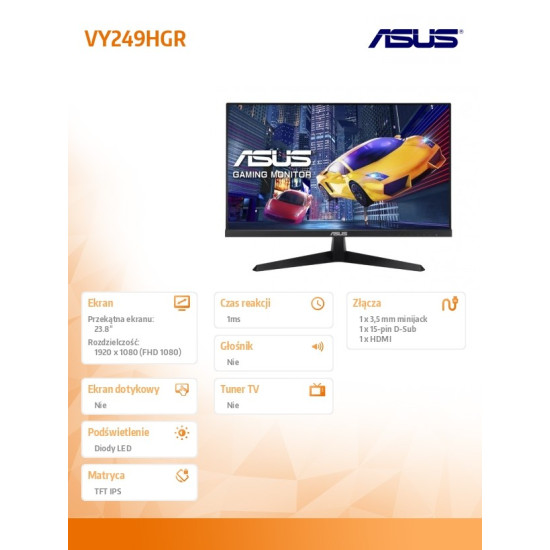 Monitor 23.8 cala VY249HGR FHD IPS 120Hz HDMI VGA 1MS 