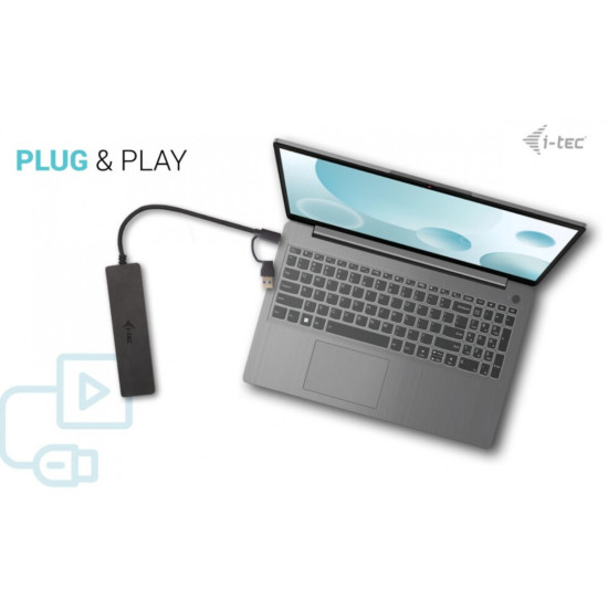 Adapter USB-C Metal HUB 2x USB 3.0 + 2x USB-C 