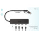 Adapter USB-C Metal HUB 2x USB 3.0 + 2x USB-C 