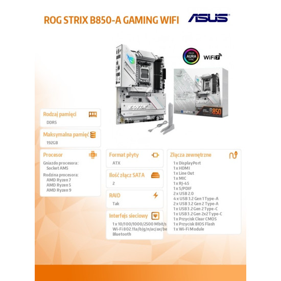 Płyta główna ROG STRIX B850-A GAMING WIFI 