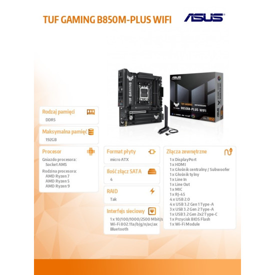 Płyta główna TUF GAMING B850M-PLUS WIFI 