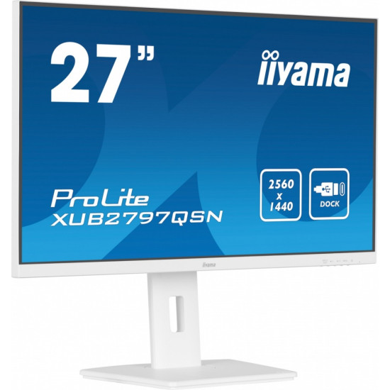 Monitor 27 cali XUB2797QSN-W2 IPS,QHD,USB-c Dock,HDMI,DP,PD-65W,2x2W, 4xUSB(3.2),300cd/m2,80M:1,sRGB:99%/5y/ 