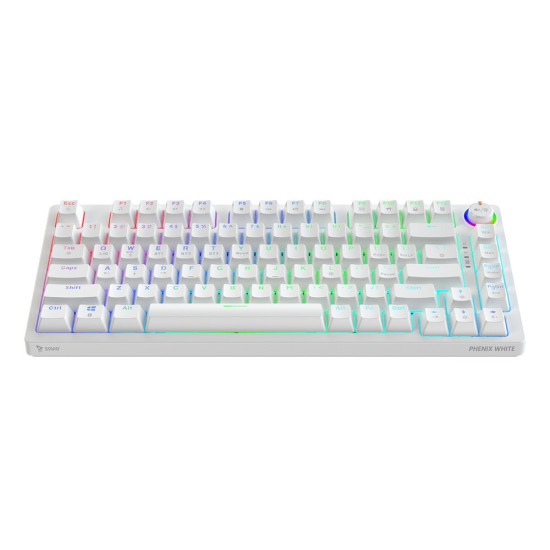 Klawiatura mechaniczna bezprzewodowa PHENIX WHITE Gateron Yellow, ABS