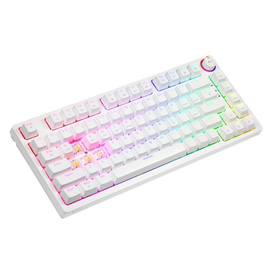 Klawiatura mechaniczna bezprzewodowa PHENIX WHITE Gateron Yellow, ABS