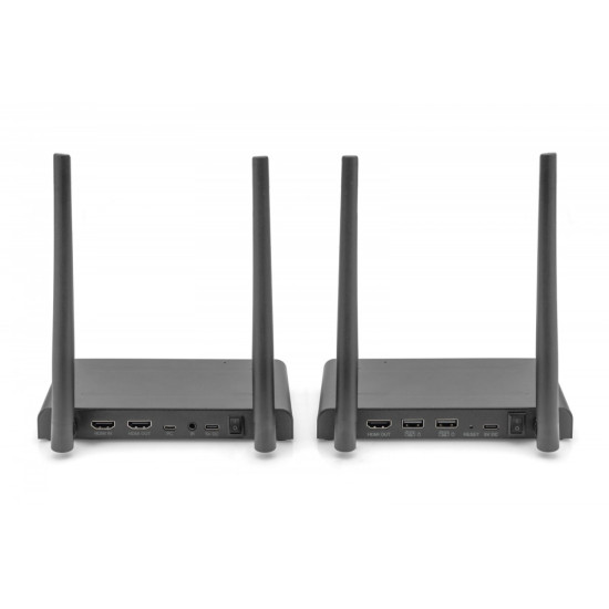 Przedłużacz/Extender KVM HDMI+USB bezprzewodowy 150m UHD 4K60Hz (zestaw) 