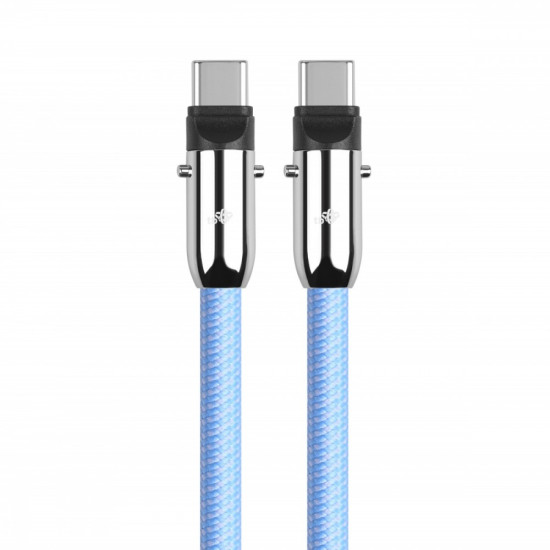 Kabel 2w1 USB C smycz 1m błękitny