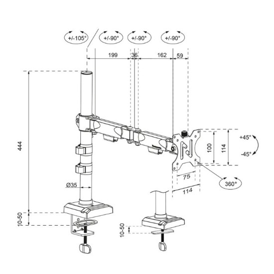 Ramię do monitora DS60-600BL1 
