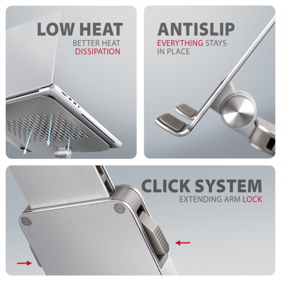 STND-LR Podstawa do laptopów aluminiowa 10-16