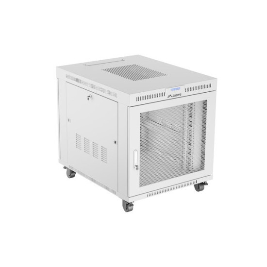 Szafa instalacyjna rack stojąca 19 cali 15U 800x1000 drzwi perforowane LCD szara (Flat pack)