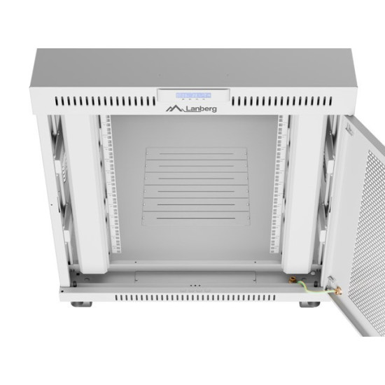 Szafa instalacyjna rack stojąca 19 cali 15U 800x1000 drzwi perforowane LCD szara (Flat pack)