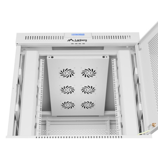 Szafa instalacyjna rack stojąca 19 cali 15U 800x1000 drzwi perforowane LCD szara (Flat pack)