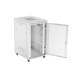 Szafa instalacyjna rack stojąca 19 cali 27U 800x1000 drzwi perforowane LCD szara (Flat pack)