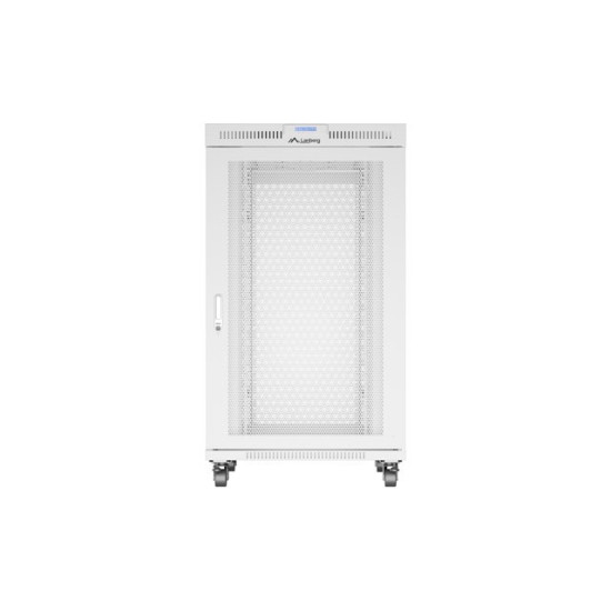 Szafa instalacyjna rack stojąca 19 cali 27U 800x1000 drzwi perforowane LCD szara (Flat pack)