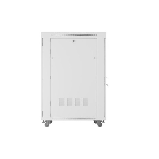 Szafa instalacyjna rack stojąca 19 cali 27U 800x1000 drzwi perforowane LCD szara (Flat pack)