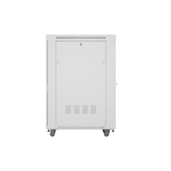 Szafa instalacyjna rack stojąca 19 cali 27U 800x1000 drzwi perforowane LCD szara (Flat pack)