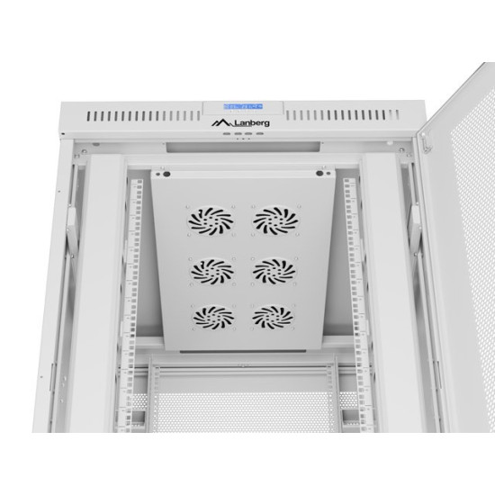 Szafa instalacyjna rack stojąca 19 cali 27U 800x1000 drzwi perforowane LCD szara (Flat pack)