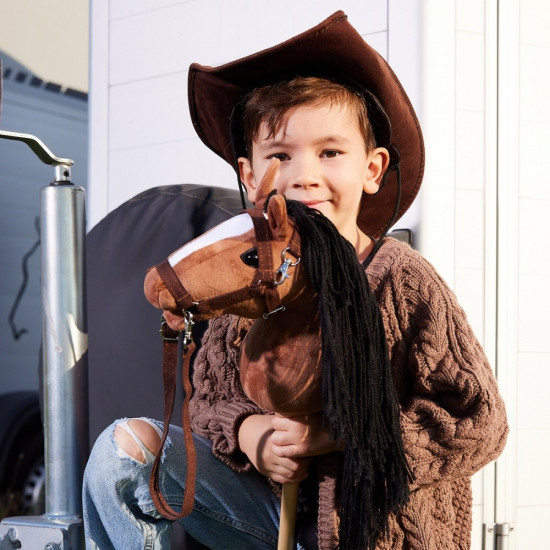 Koń na kiju Hobby Horse HOPPIHORSE A4 Bay - ciemny brąz, maść gniada