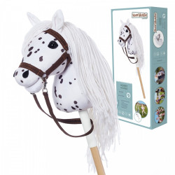 Koń na kiju Hobby Horse HOPPIHORSE A4 Leopard - biały, maść tarantowata