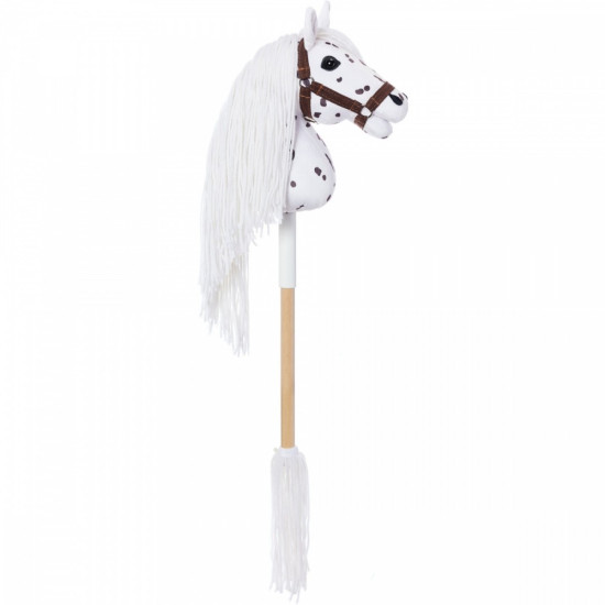 Koń na kiju Hobby Horse HOPPIHORSE A4 Leopard - biały, maść tarantowata