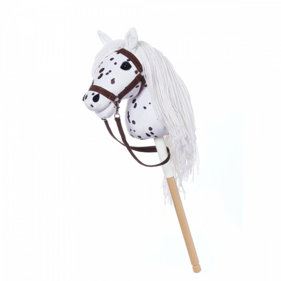 Koń na kiju Hobby Horse HOPPIHORSE A4 Leopard - biały, maść tarantowata