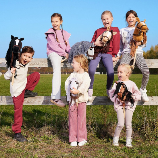 Koń na kiju Hobby Horse HOPPIHORSE A4 Leopard - biały, maść tarantowata