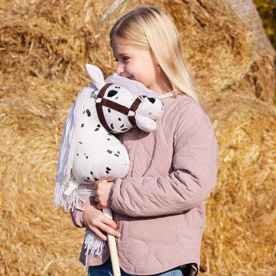 Koń na kiju Hobby Horse HOPPIHORSE A3 Leopard - biały, maść tarantowata