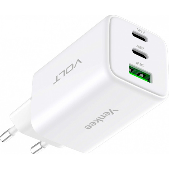 Ładowarka sieciowa 3xUSB 65W 3,24A Power Delivery 3.0 QC4.0 