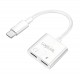 Adapter USB-C do 2x USB -C, PD 60W / audio 