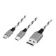 Kabel USB2.0 A/M do micro USB + USB-C, 1.2m 