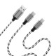 Kabel USB2.0 A/M do micro USB + USB-C, 1.2m 