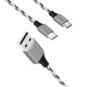 Kabel USB2.0 A/M do micro USB + USB-C, 1.2m 