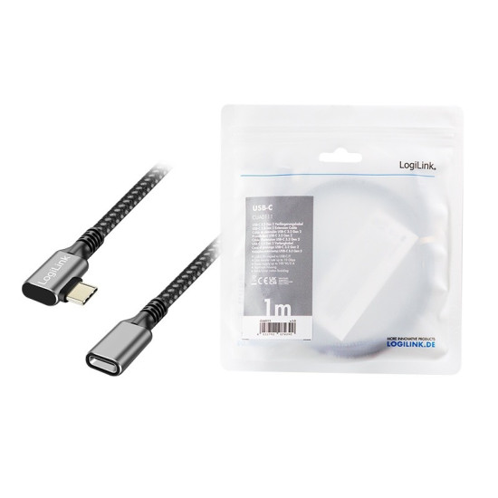 Kabel USB3.2 gen2 TypeC do USB-C/F, PD, 1m 