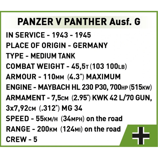 Klocki Panzer V Panther G Pudel 1133 klocków