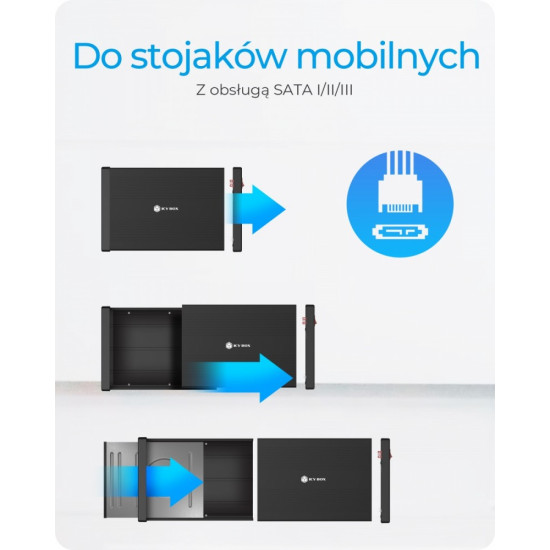 Obudowa ICY BOX IB-525-U3 1x 5,25 SATA DVD/Blue-Ray, czarna 