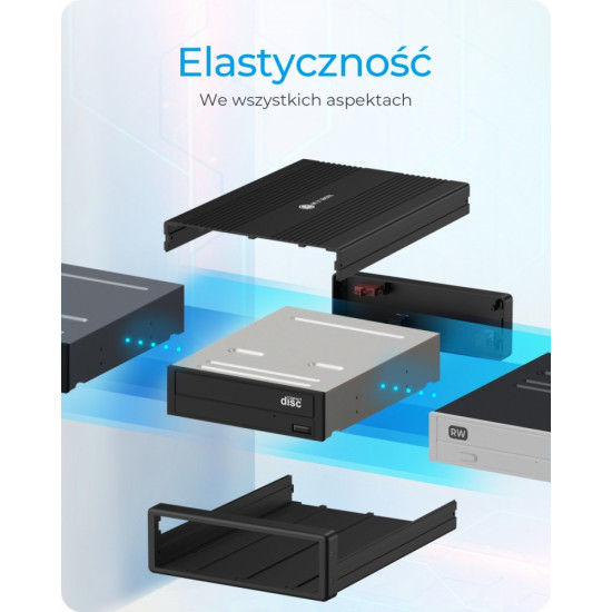 Obudowa ICY BOX IB-525-U3 1x 5,25 SATA DVD/Blue-Ray, czarna 