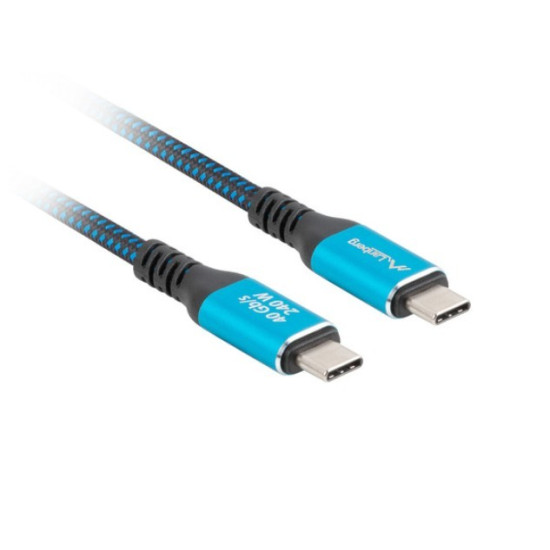 Kabel USB-C M/M USB4 1M 240W 8K 60HZ czarno-niebieski 