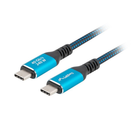 Kabel USB-C M/M USB4 1M 240W 8K 60HZ czarno-niebieski 