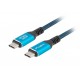 Kabel USB-C M/M USB4 1M 240W 8K 60HZ czarno-niebieski 