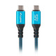 Kabel USB-C M/M USB4 1.5M 240W 60HZ czarno-niebieski 