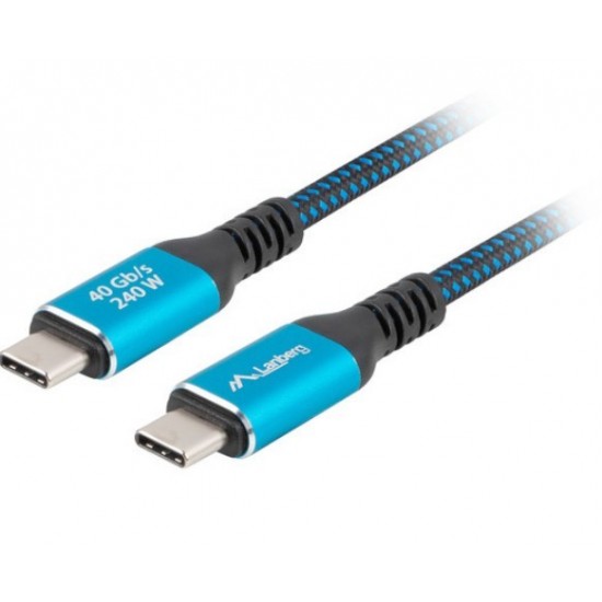 Kabel USB-C M/M USB4 1.5M 240W 60HZ czarno-niebieski 