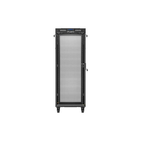Szafa instalacyjna rack stojąca 19 cali 32U 600x800 drzwi perforowane LCD czarna (Flat pack)