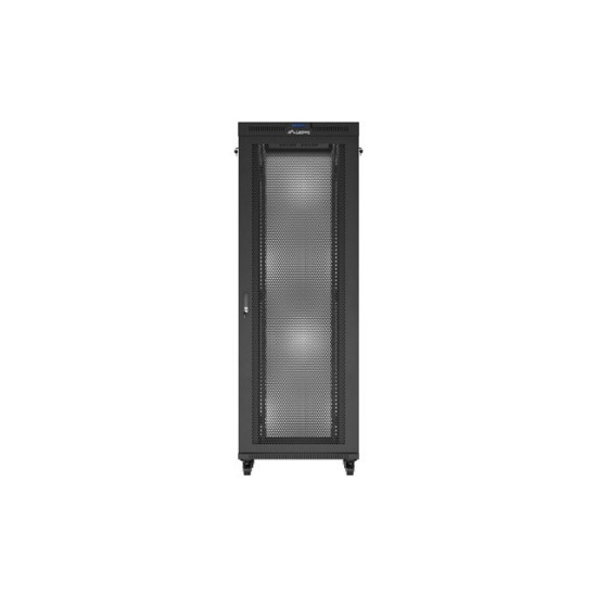 Szafa instalacyjna rack stojąca 19 cali 47U 800x800 drzwi perforowane LCD czarna (Flat pack)