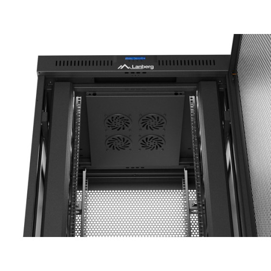 Szafa instalacyjna rack stojąca 19 cali 47U 800x800 drzwi perforowane LCD czarna (Flat pack)