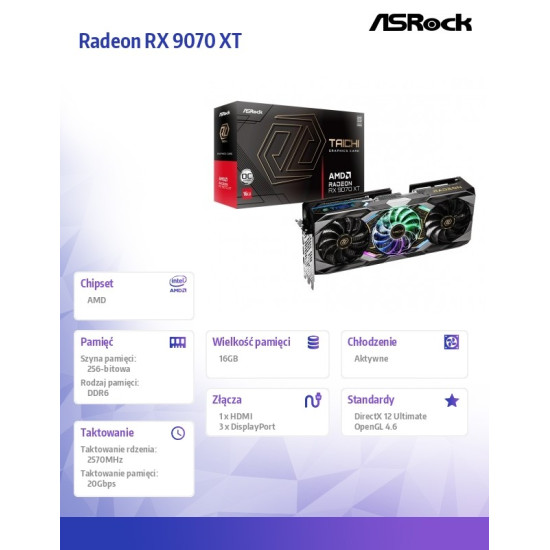 Karta graficzna Radeon RX 9070 XT Taichi 16GB