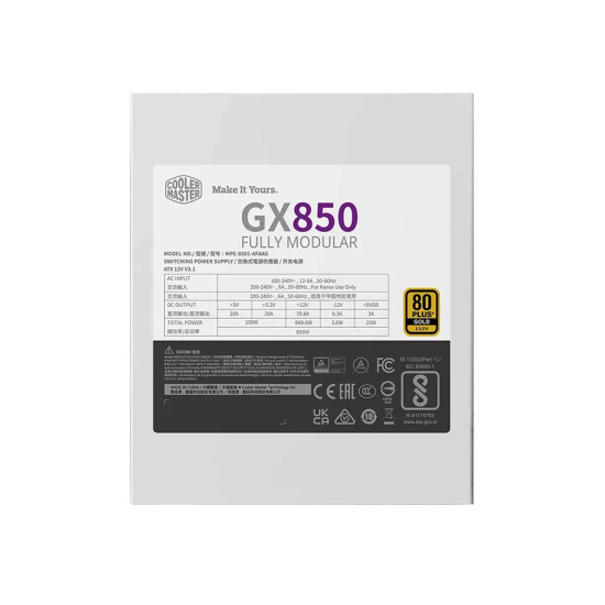 Zasilacz MWE GOLD 850 V2 ATX 3.1 WHITE EDITION, 80+ GOLD 